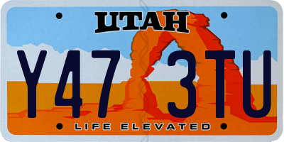 UT license plate Y473TU