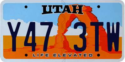 UT license plate Y473TW