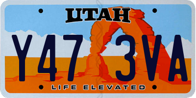 UT license plate Y473VA