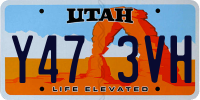 UT license plate Y473VH