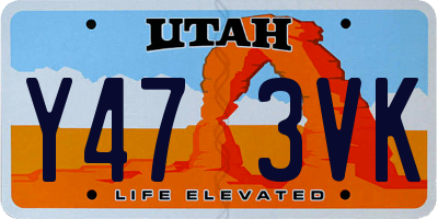 UT license plate Y473VK