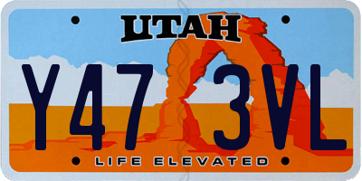 UT license plate Y473VL