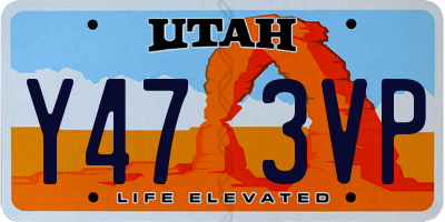 UT license plate Y473VP