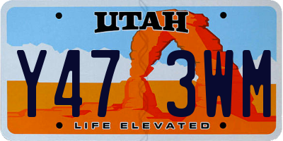 UT license plate Y473WM