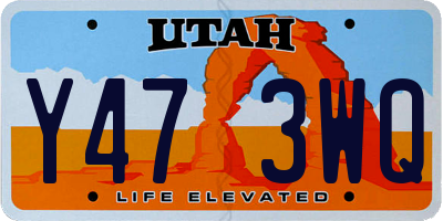 UT license plate Y473WQ