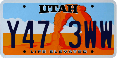 UT license plate Y473WW