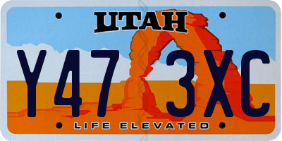 UT license plate Y473XC