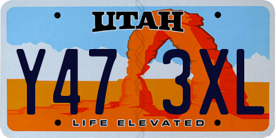 UT license plate Y473XL