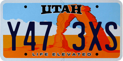 UT license plate Y473XS