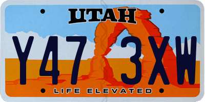 UT license plate Y473XW