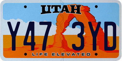 UT license plate Y473YD