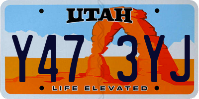 UT license plate Y473YJ