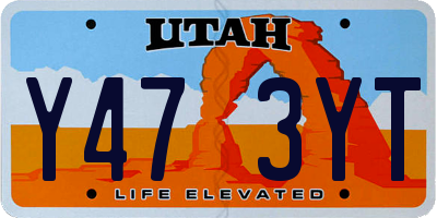 UT license plate Y473YT