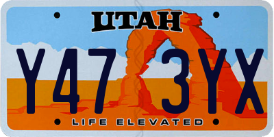 UT license plate Y473YX