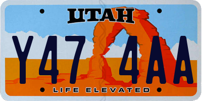 UT license plate Y474AA