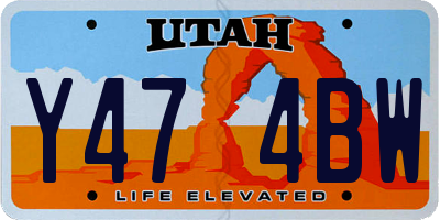 UT license plate Y474BW