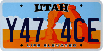 UT license plate Y474CE