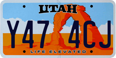 UT license plate Y474CJ