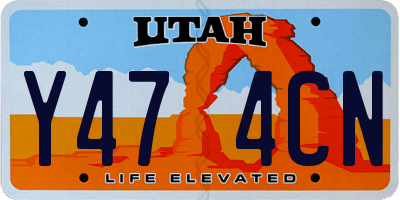 UT license plate Y474CN