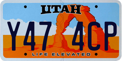 UT license plate Y474CP