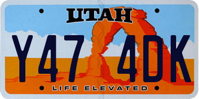 UT license plate Y474DK