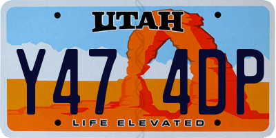 UT license plate Y474DP