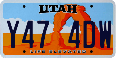 UT license plate Y474DW