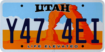 UT license plate Y474EI