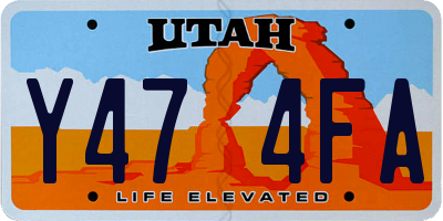 UT license plate Y474FA