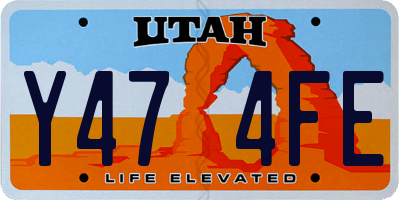 UT license plate Y474FE