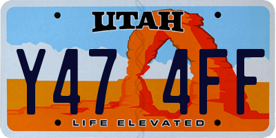 UT license plate Y474FF