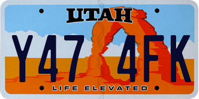 UT license plate Y474FK