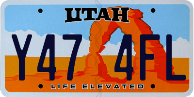 UT license plate Y474FL