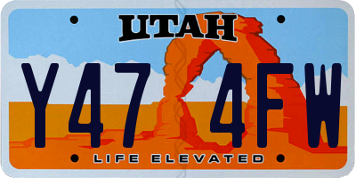 UT license plate Y474FW
