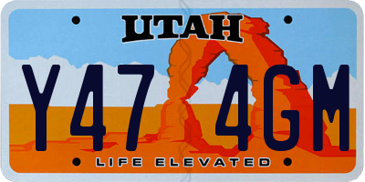 UT license plate Y474GM