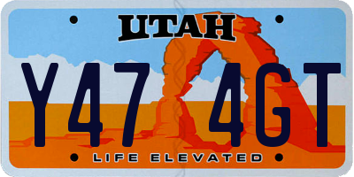 UT license plate Y474GT