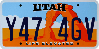 UT license plate Y474GV