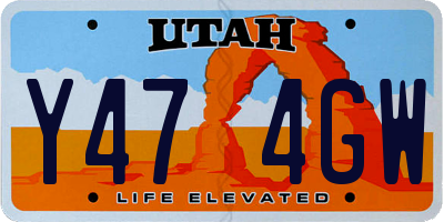 UT license plate Y474GW