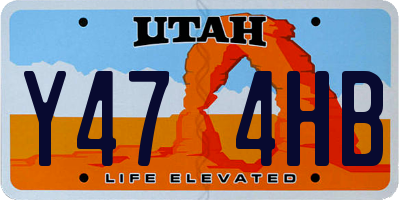 UT license plate Y474HB