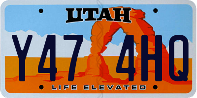 UT license plate Y474HQ