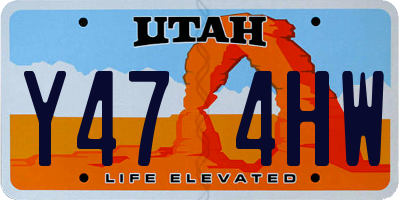 UT license plate Y474HW