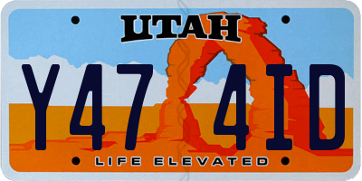 UT license plate Y474ID