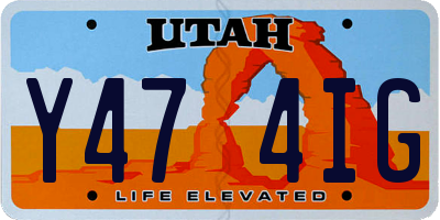 UT license plate Y474IG