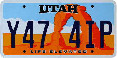 UT license plate Y474IP