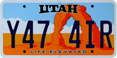 UT license plate Y474IR