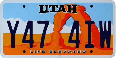 UT license plate Y474IW