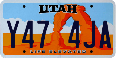 UT license plate Y474JA