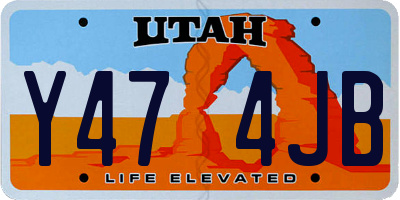 UT license plate Y474JB