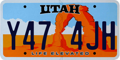 UT license plate Y474JH