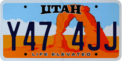 UT license plate Y474JJ